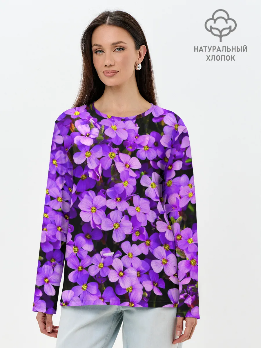 Лонгслив женский. Хлопок / Сирень