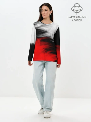 Лонгслив женский. Хлопок / ПЕРЬЯ