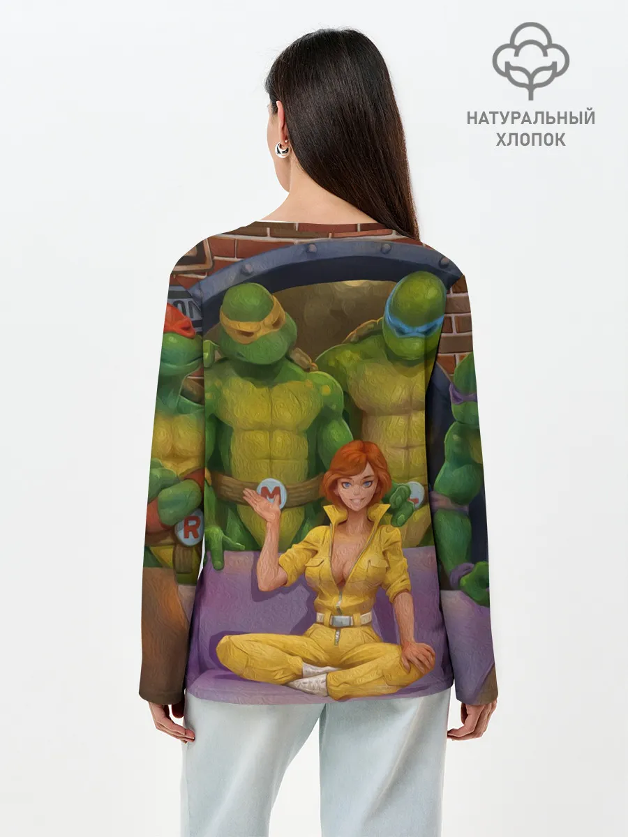 Лонгслив женский. Хлопок / ЧЕРЕПАШКИХАБ