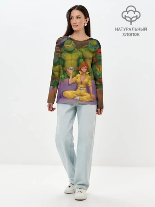 Лонгслив женский. Хлопок / ЧЕРЕПАШКИХАБ