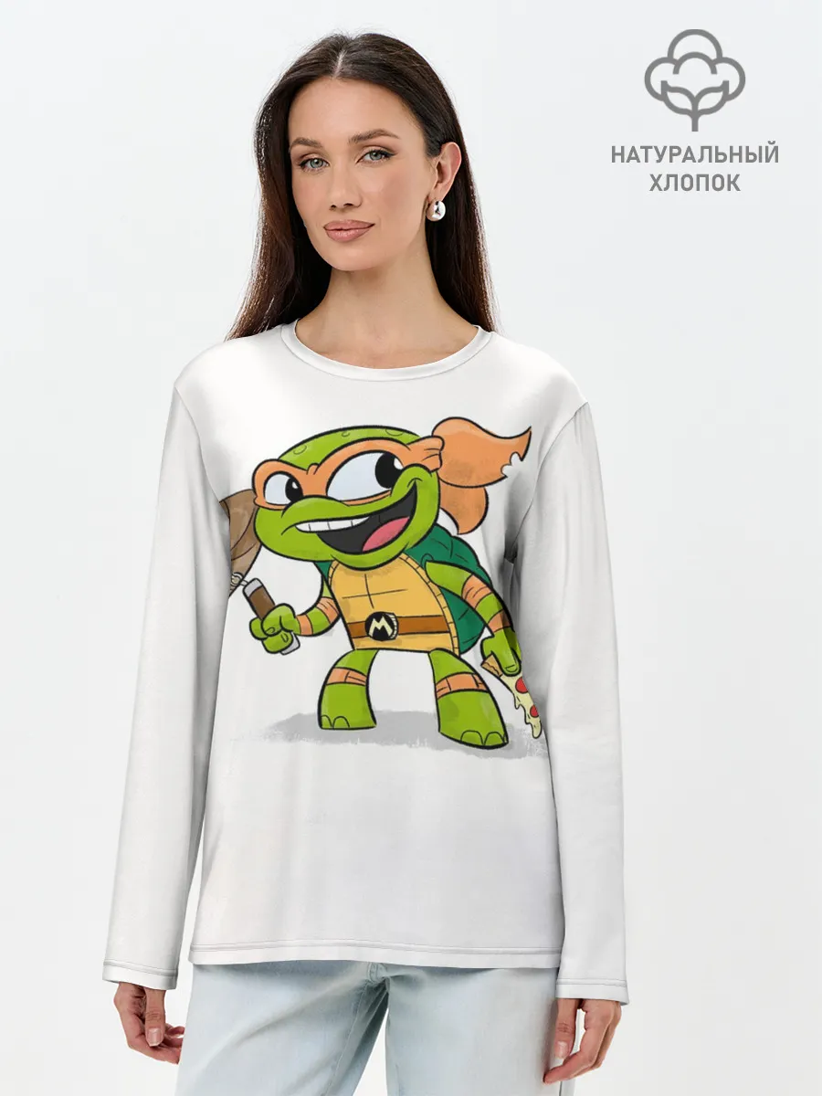 Лонгслив женский. Хлопок / ЧЕРЕПАШКИ МУТАНТЫ НИНДЗЯ