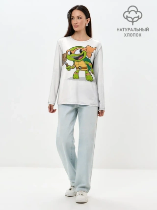 Лонгслив женский. Хлопок / ЧЕРЕПАШКИ МУТАНТЫ НИНДЗЯ