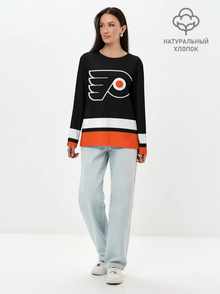 Лонгслив женский. Хлопок / Филадельфия Флайерз