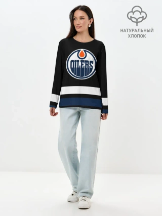 Лонгслив женский. Хлопок / Эдмонтон Ойлерз
