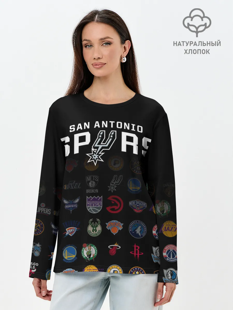 Лонгслив женский. Хлопок / San Antonio Spurs