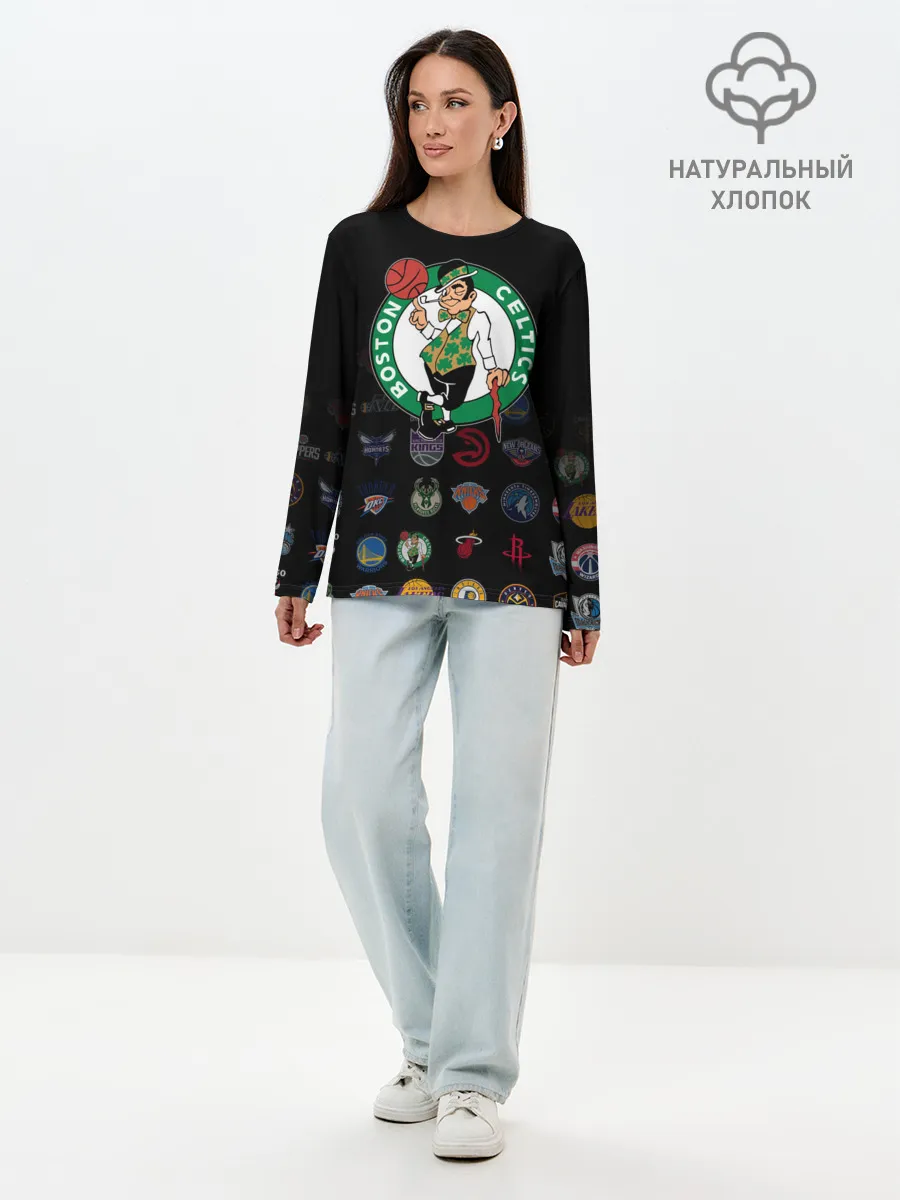 Лонгслив женский. Хлопок / Boston Celtics