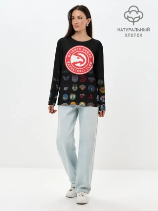 Лонгслив женский. Хлопок / Atlanta Hawks