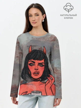 Лонгслив женский. Хлопок / КОФЕЕК