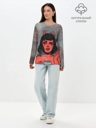 Лонгслив женский. Хлопок / КОФЕЕК