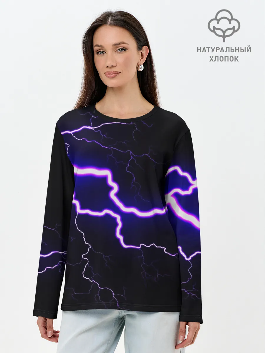 Лонгслив женский. Хлопок / УДАР МОЛНИИ