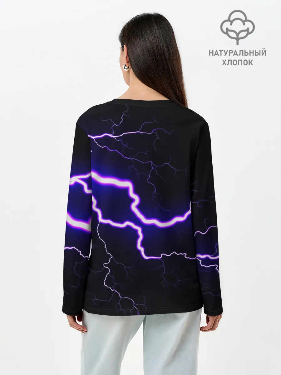 Лонгслив женский. Хлопок / УДАР МОЛНИИ