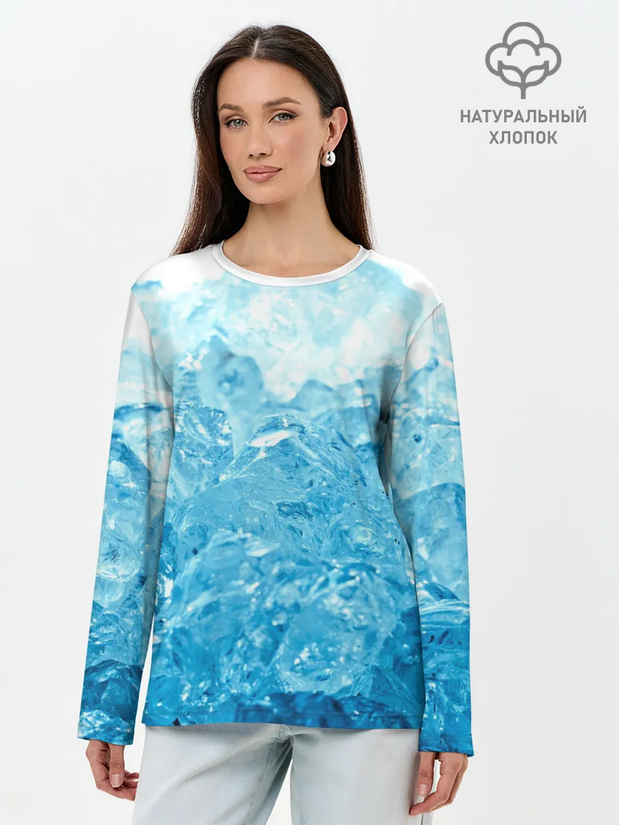 Лонгслив женский. Хлопок / Лёд