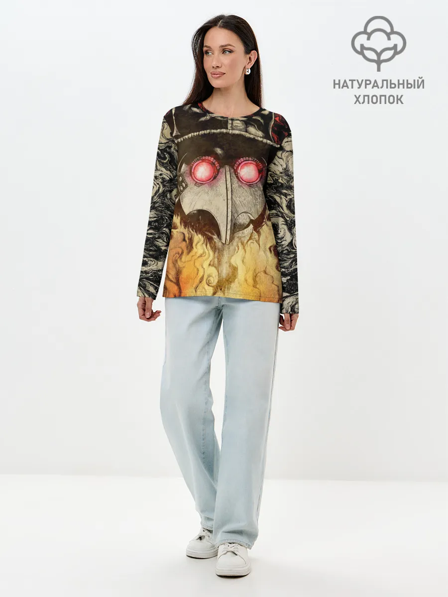 Лонгслив женский. Хлопок / Чумной доктор Мор