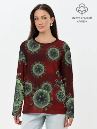 Лонгслив женский. Хлопок / COVID-19
