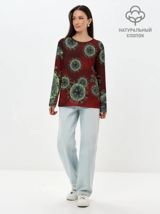 Лонгслив женский. Хлопок / COVID-19