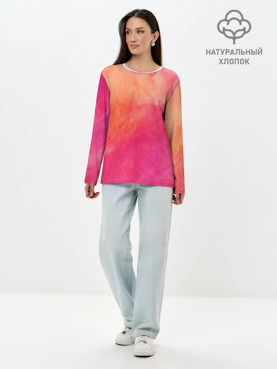 Лонгслив женский. Хлопок / Краски