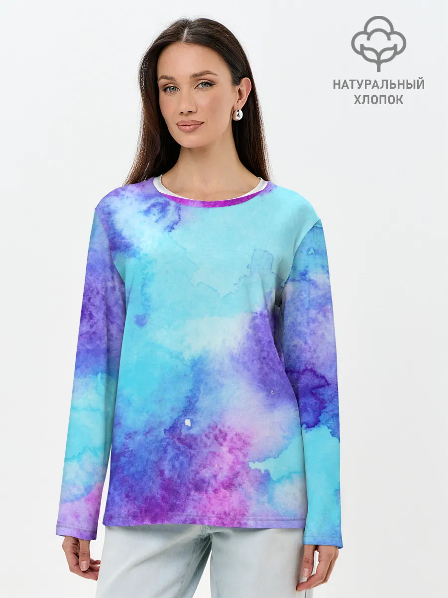 Лонгслив женский. Хлопок / Краски