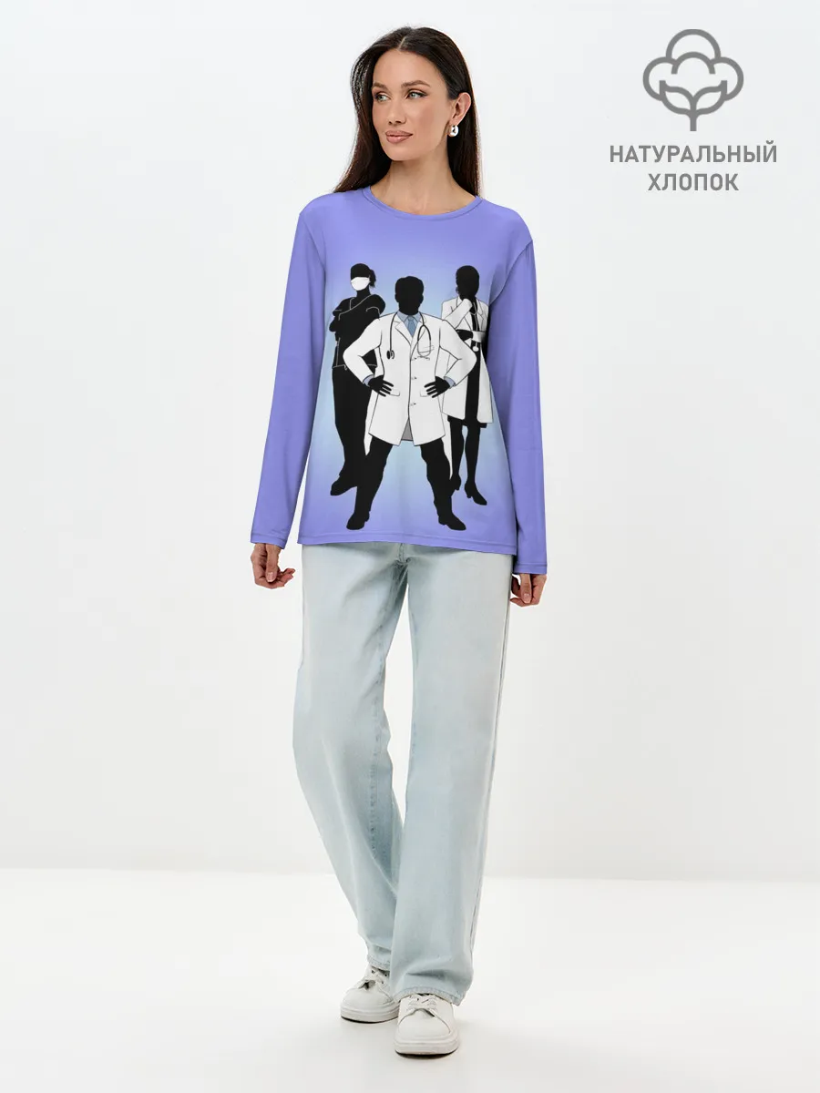 Лонгслив женский. Хлопок / Герои наших дней