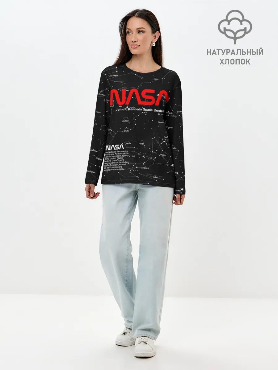 Лонгслив женский. Хлопок / NASA