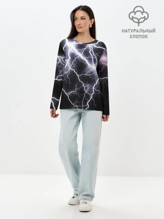 Лонгслив женский. Хлопок / Молния