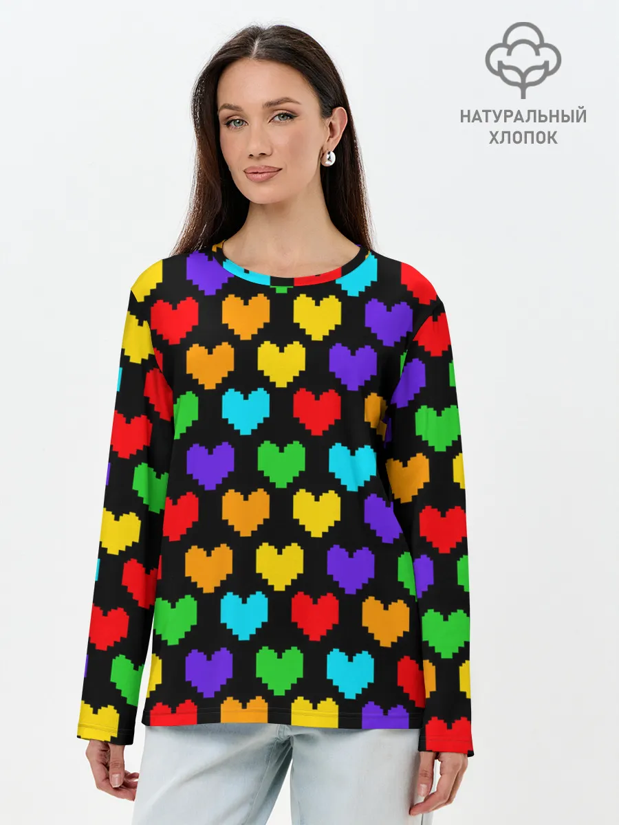 Лонгслив женский. Хлопок / UNDERTALE HEART