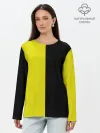 Лонгслив женский. Хлопок / BLACK YELLOW | ЧЕРНО ЖЕЛТЫЙ