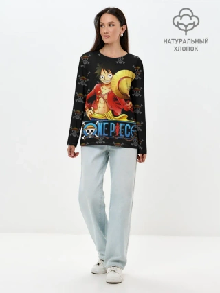 Лонгслив женский. Хлопок / снимаю шляпу паттерн