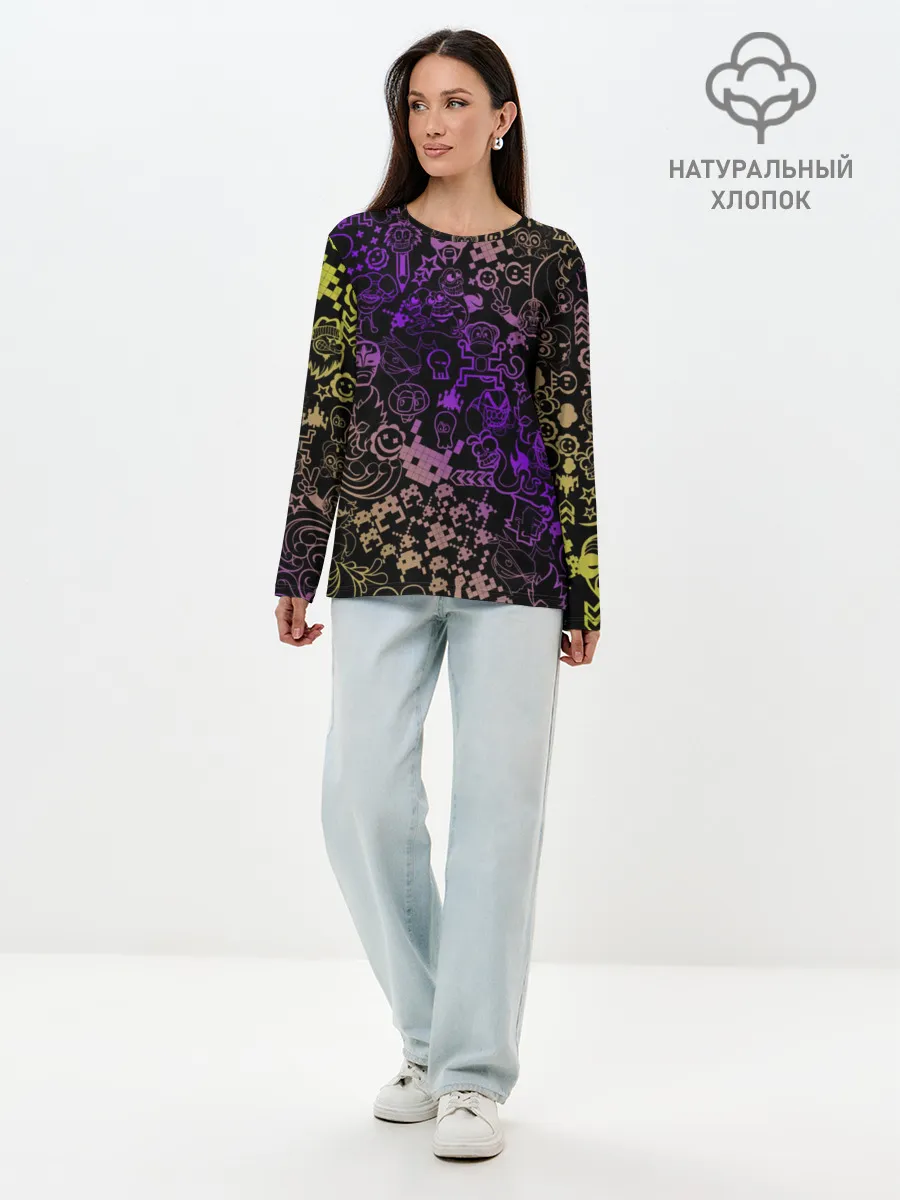 Лонгслив женский. Хлопок / Игры
