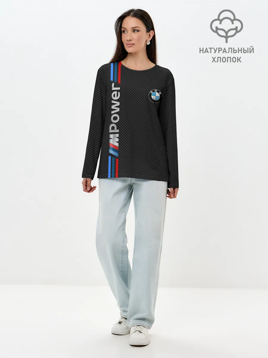 Лонгслив женский. Хлопок / BMW POWER CARBON