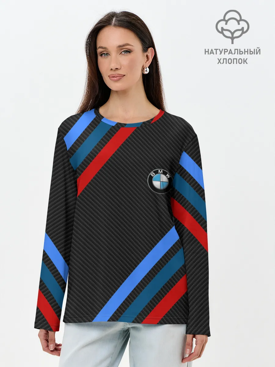 Лонгслив женский. Хлопок / BMW CARBON