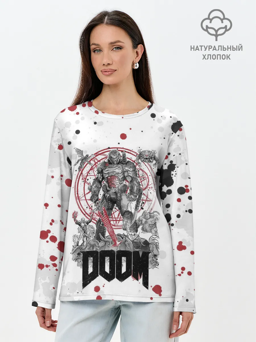 Лонгслив женский. Хлопок / Doom
