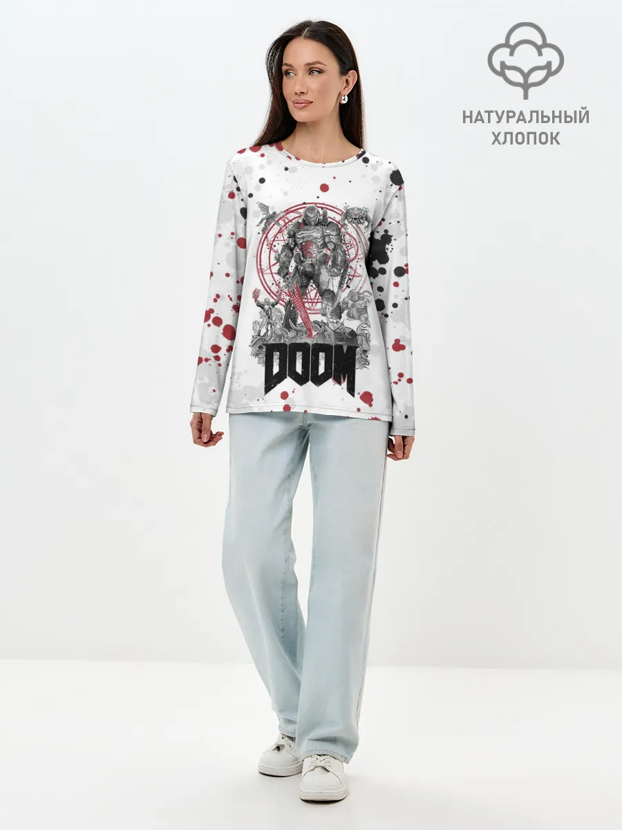 Лонгслив женский. Хлопок / Doom