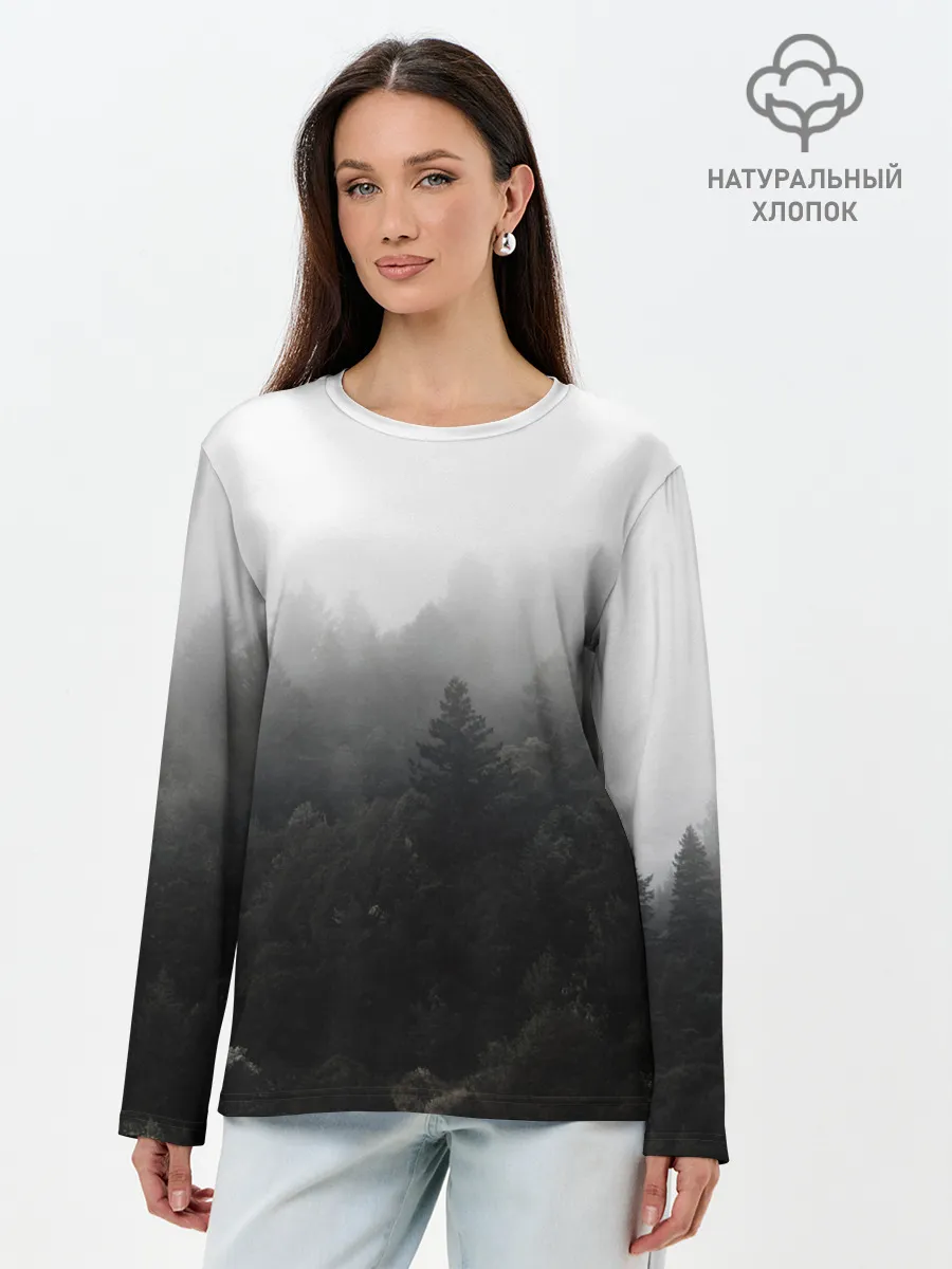 Лонгслив женский. Хлопок / Лес