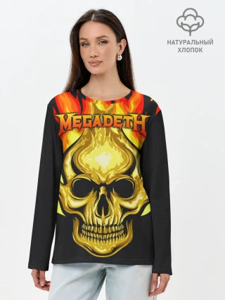 Лонгслив женский. Хлопок / Megadeth