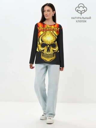 Лонгслив женский. Хлопок / Megadeth