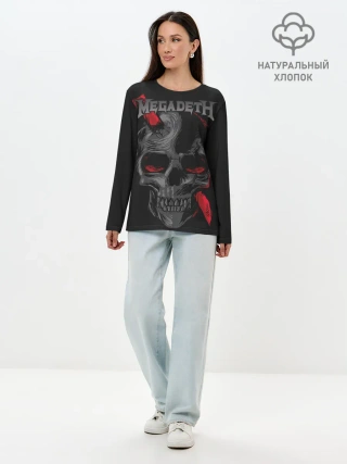 Лонгслив женский. Хлопок / Megadeth