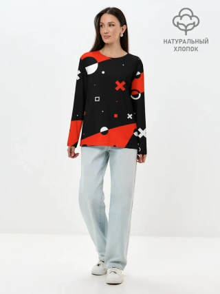 Лонгслив женский. Хлопок / ФИГУРКИ