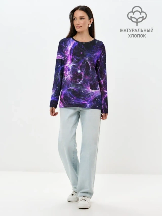 Лонгслив женский. Хлопок / SPACE STARS | КОСМОС ЗВЁЗДЫ