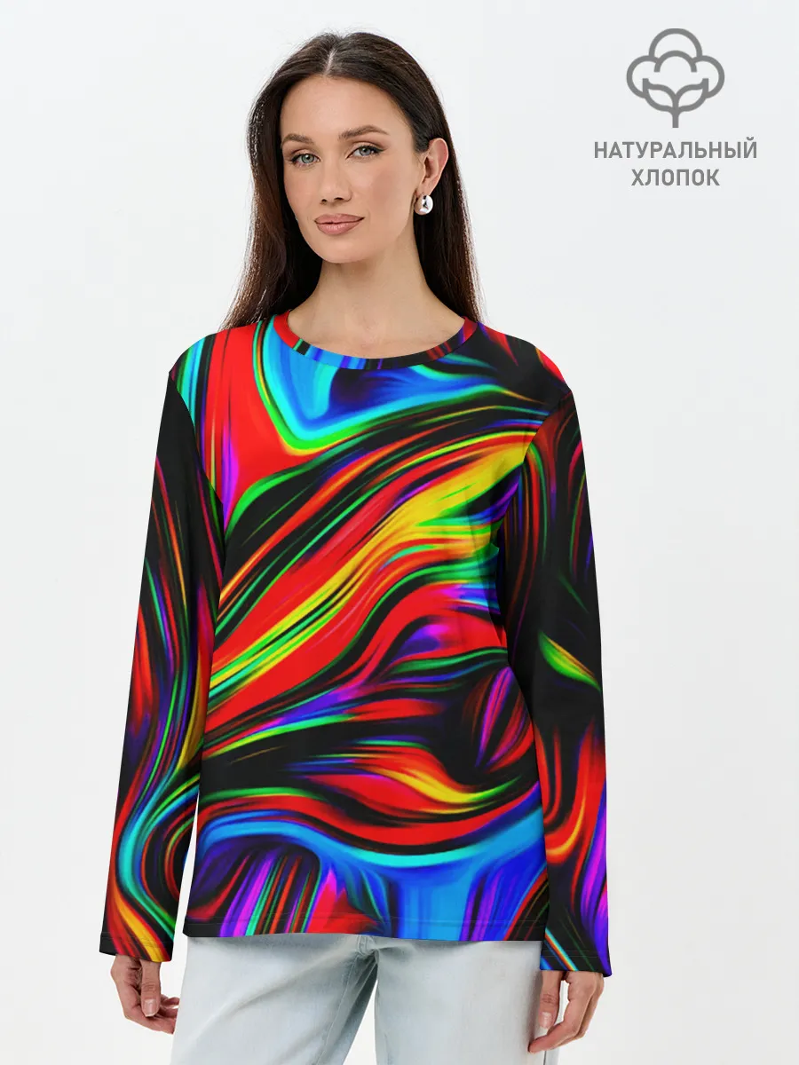 Лонгслив женский. Хлопок / ABSTRACT
