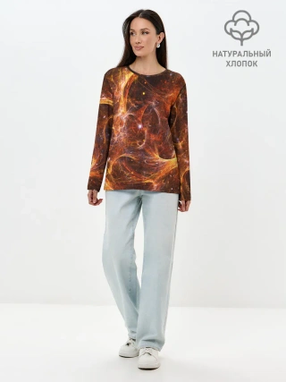 Лонгслив женский. Хлопок / КОСМОС