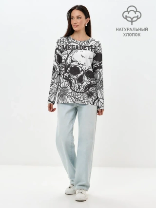 Лонгслив женский. Хлопок / Megadeth