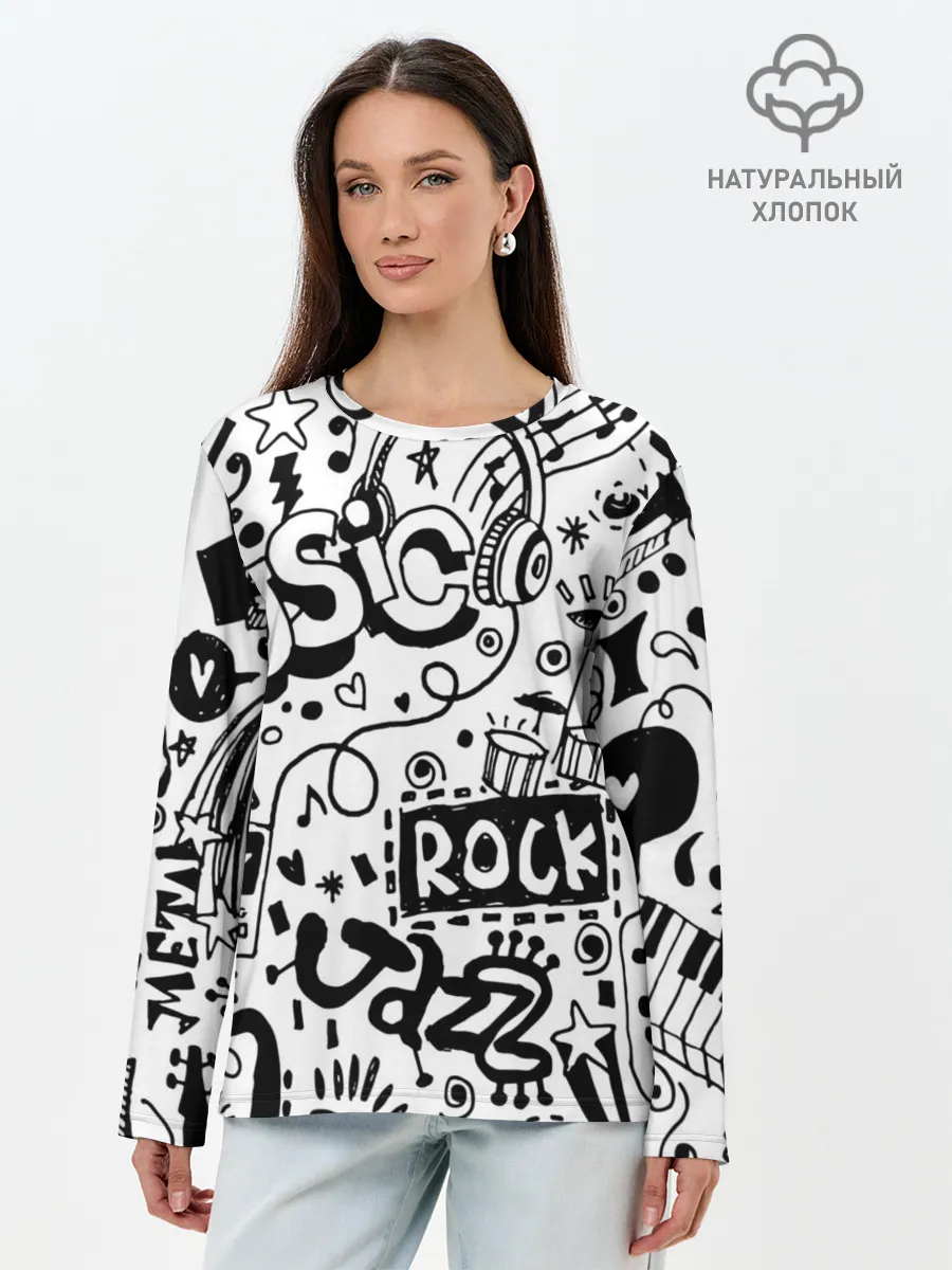 Лонгслив женский. Хлопок / Rock