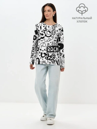 Лонгслив женский. Хлопок / Rock