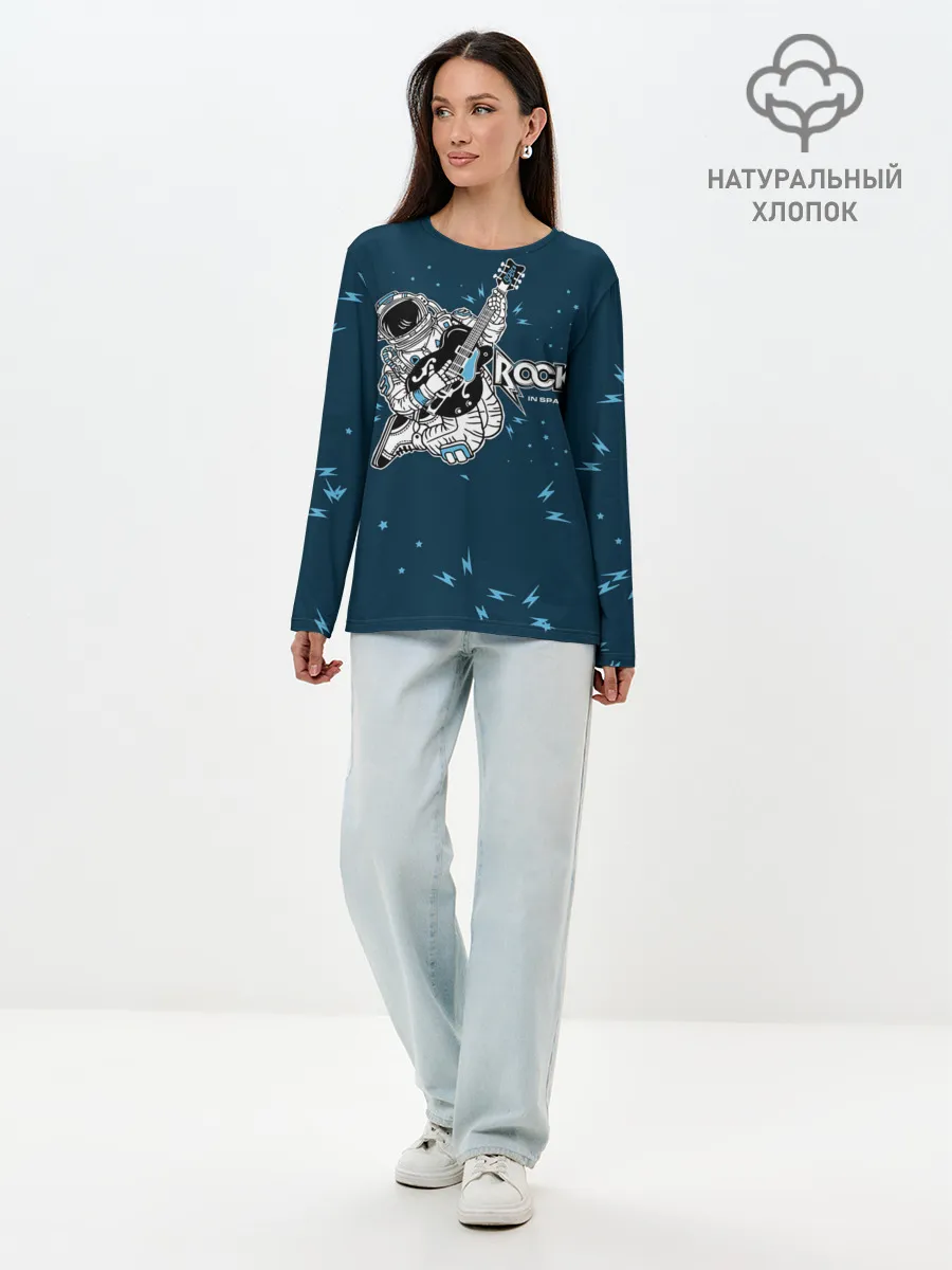 Лонгслив женский. Хлопок / Космический рок