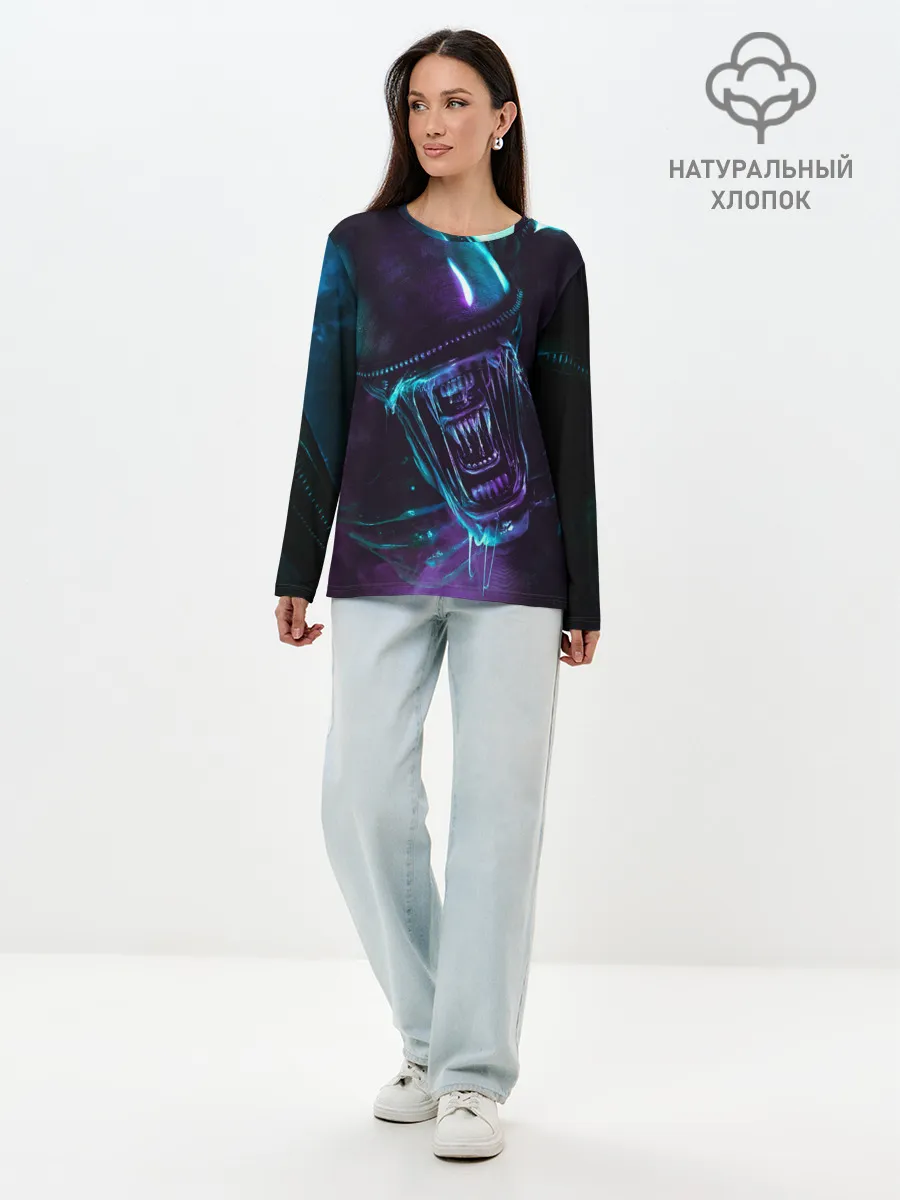 Лонгслив женский. Хлопок / ЧУЖОЙ