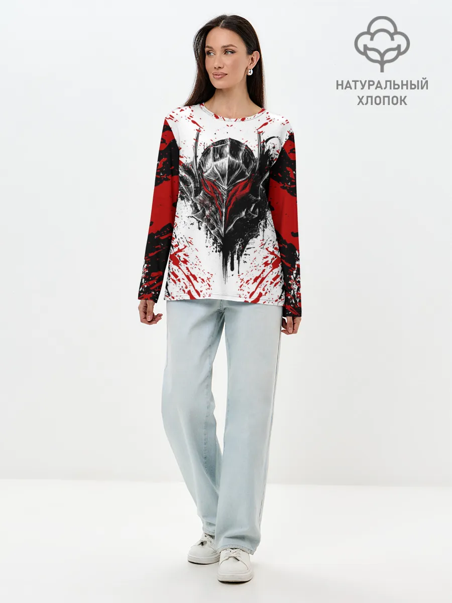 Лонгслив женский. Хлопок / БЕРСЕРК ЧЁРНАЯ МАСКА / BERSERK BLACK MASK