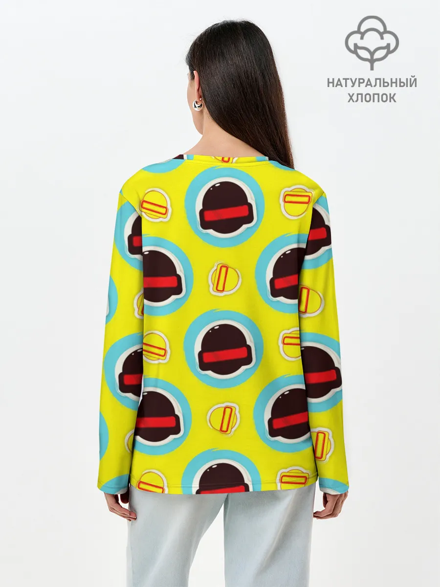 Лонгслив женский. Хлопок / PUBG | YELLOW
