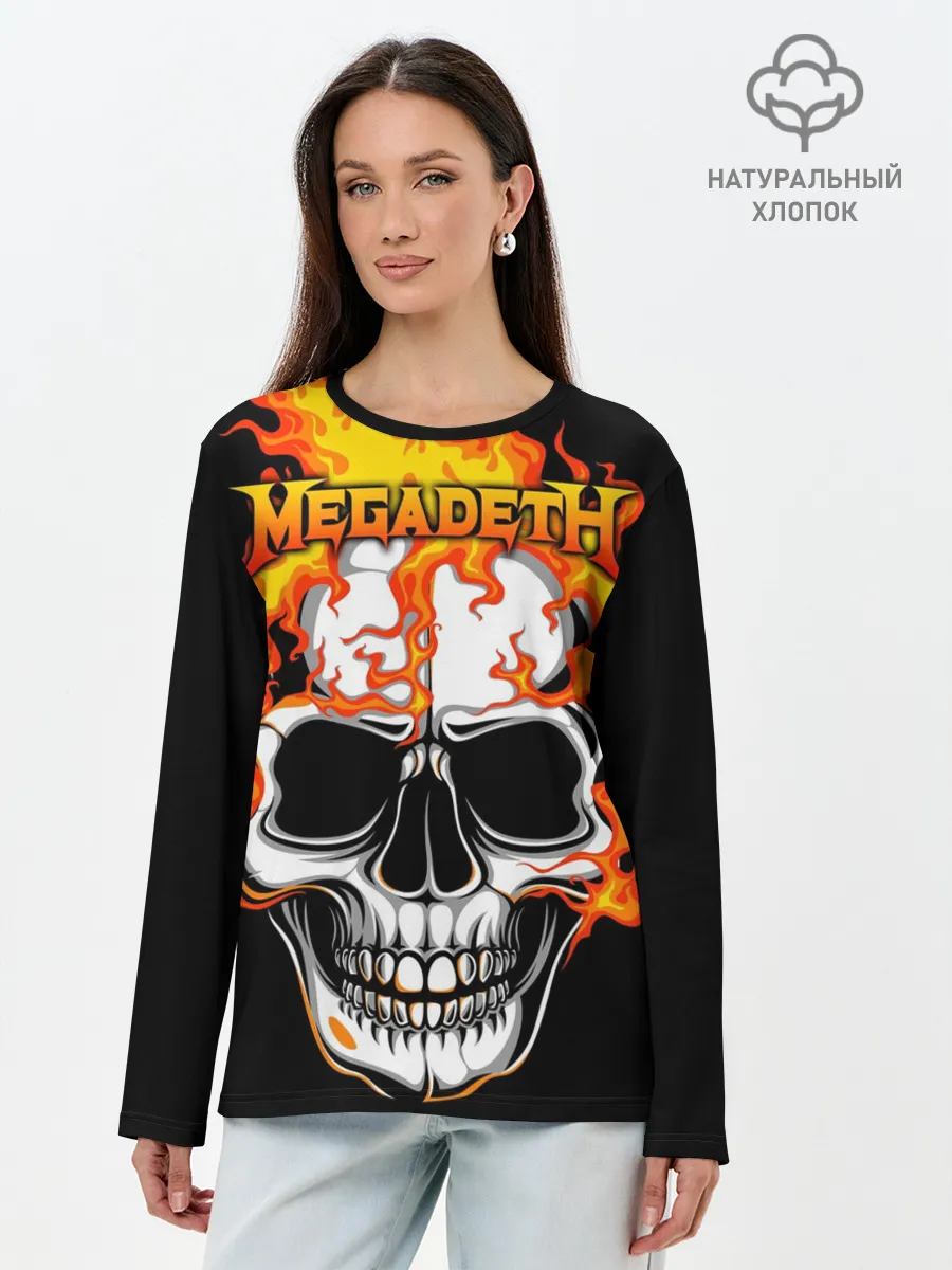 Лонгслив женский. Хлопок / Megadeth
