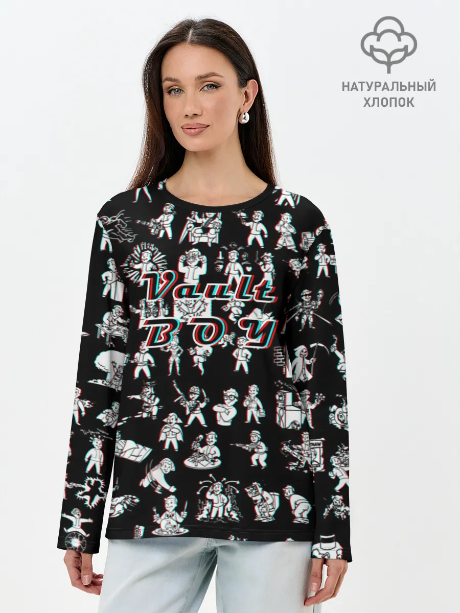 Лонгслив женский. Хлопок / Vault Boy