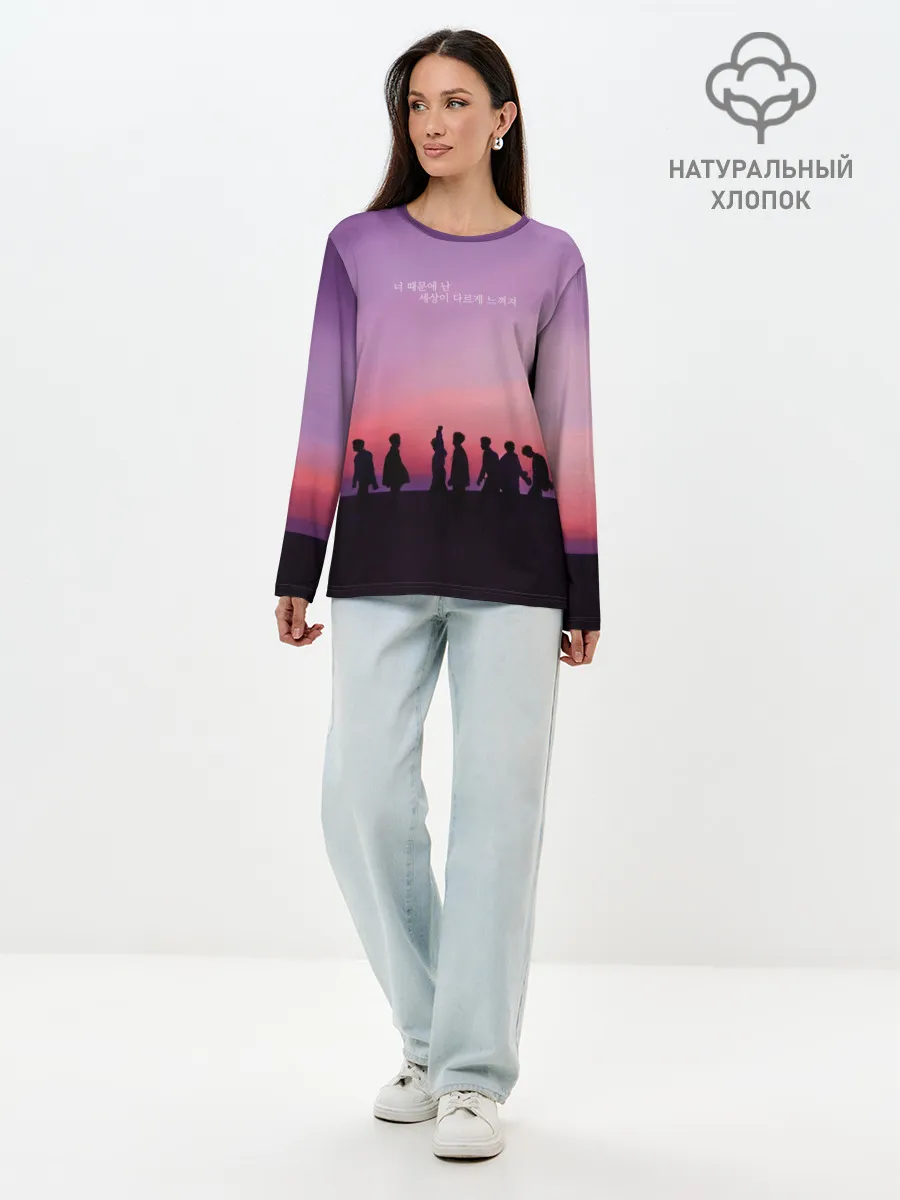 Лонгслив женский. Хлопок / BTS